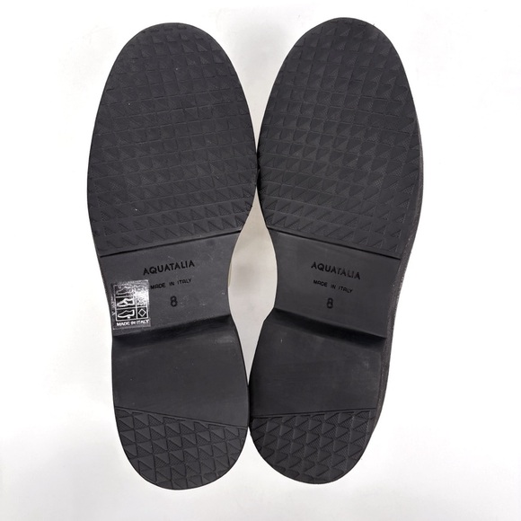 AQUATALIA | Michelina Leather Penny Loafer Mules in Cream | Sz 8 - Picture 11 of 12